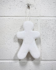 White Glitter Gingerbread Ornament