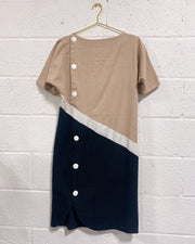 Vintage Dress in Beige and Black