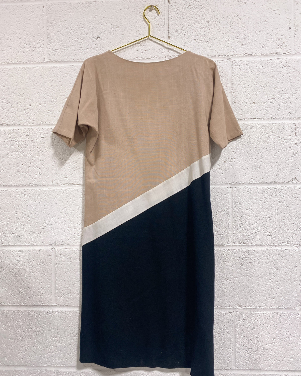 Vintage Dress in Beige and Black