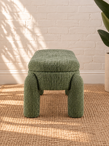 Janela Lift-Up Storage Bench in Olive Sage