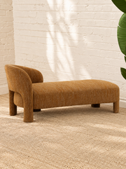 Jessie Upholstered Chaise Lounge in Ochre