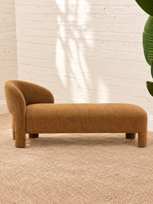 Jessie Upholstered Chaise Lounge in Ochre