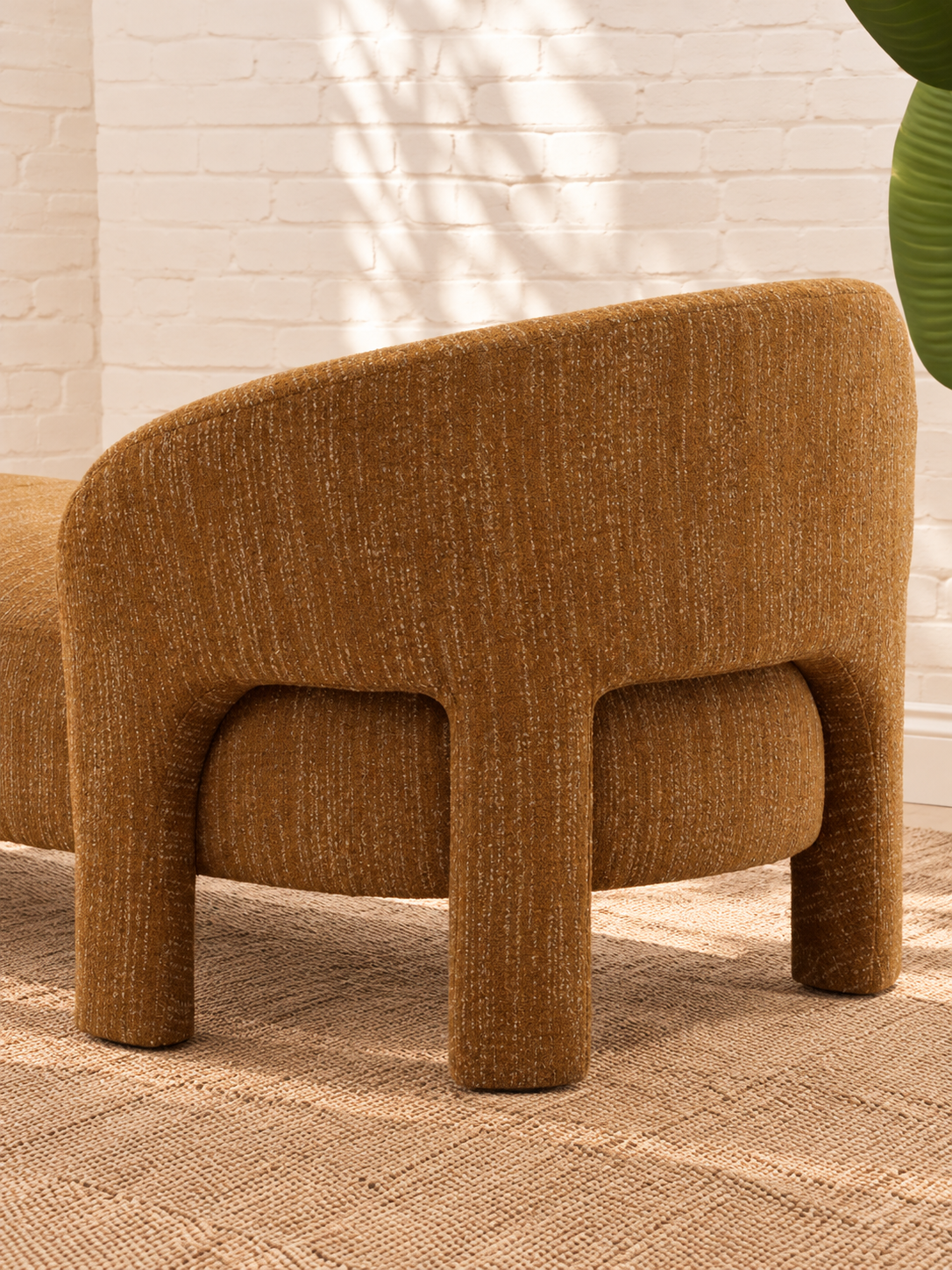 Jessie Upholstered Chaise Lounge in Ochre