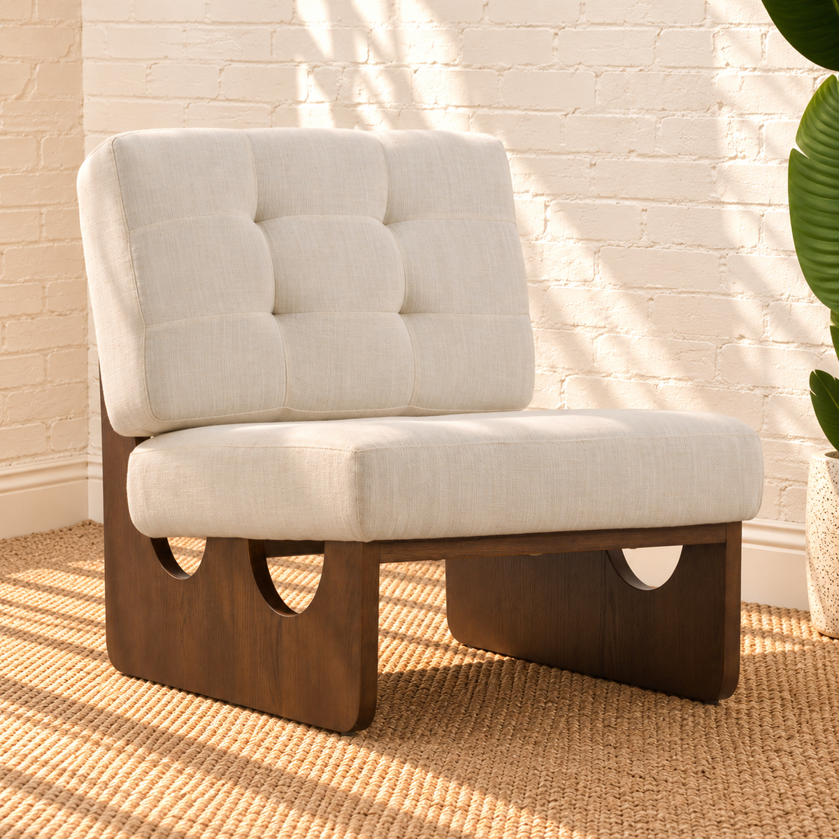 Karyl Accent Chair in Ivory