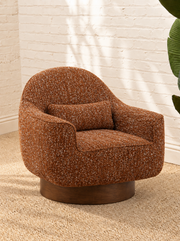 Katiana Swivel Accent Chair in Rust