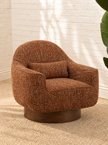 Katiana Swivel Accent Chair in Rust