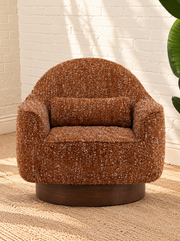 Katiana Swivel Accent Chair in Rust