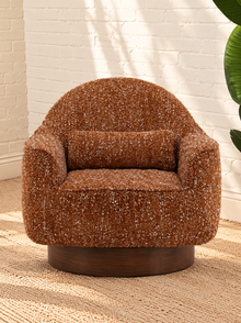 Katiana Swivel Accent Chair in Rust