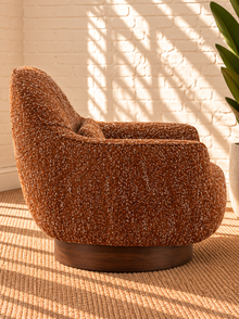 Katiana Swivel Accent Chair in Rust