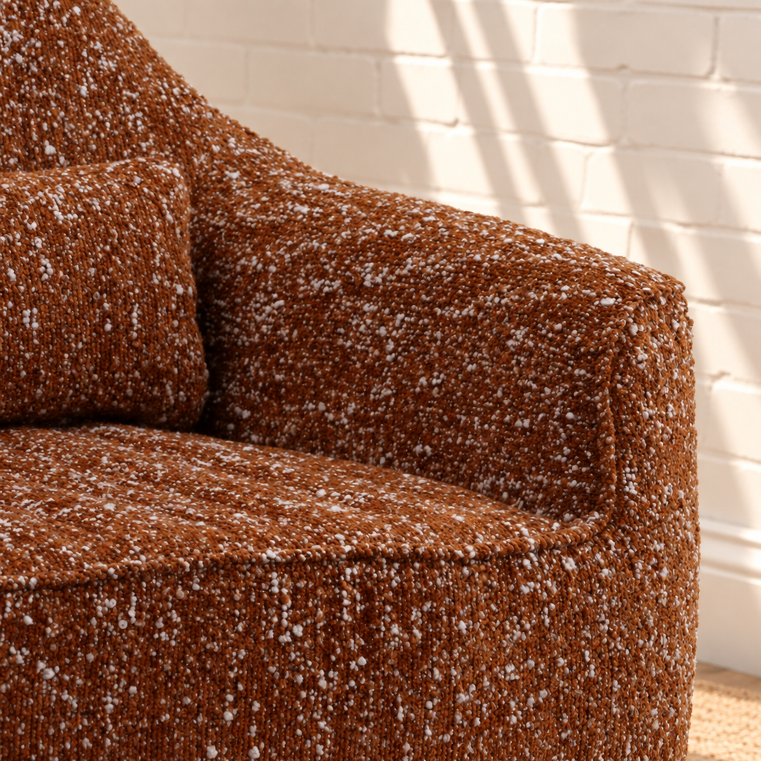 Katiana Swivel Accent Chair in Rust