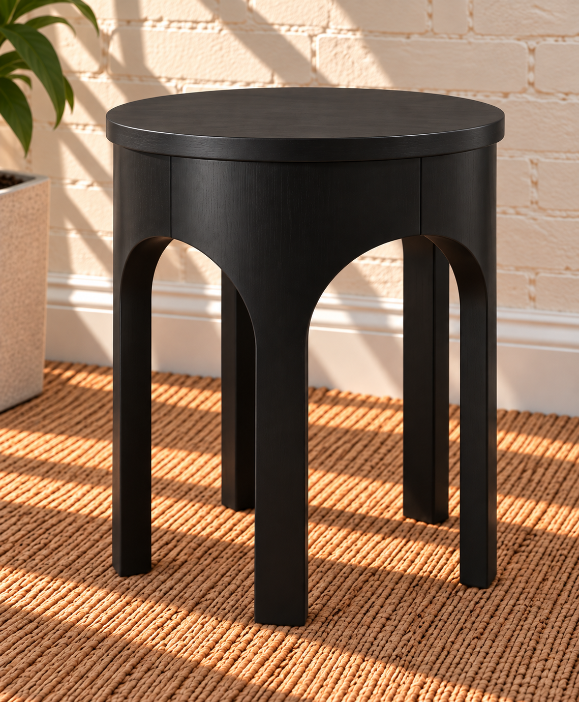 Kaylee Sculptural Side Table in Charcoal