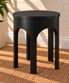 Kaylee Sculptural Side Table in Charcoal