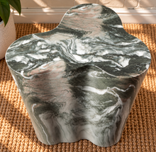 Laura Sculptural Side Table in Mosstone Marble