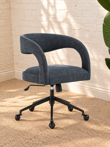 Lennox Swivel Office Chair in Navy
