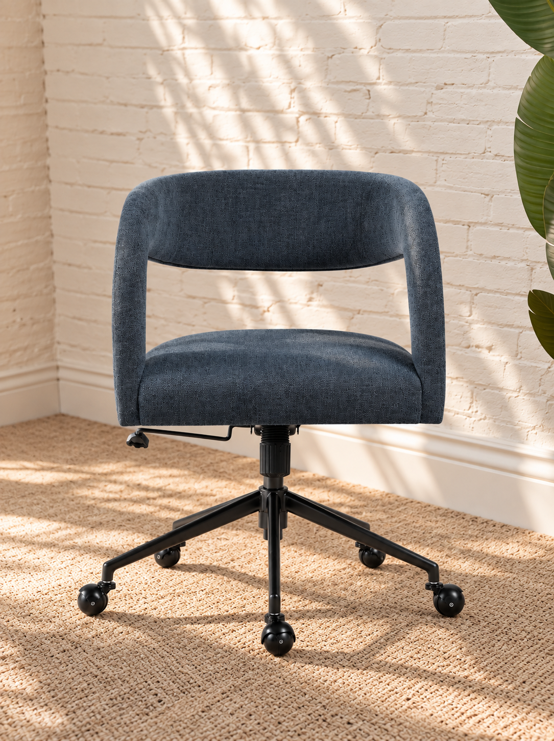 Lennox Swivel Office Chair in Navy