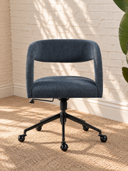 Lennox Swivel Office Chair in Navy