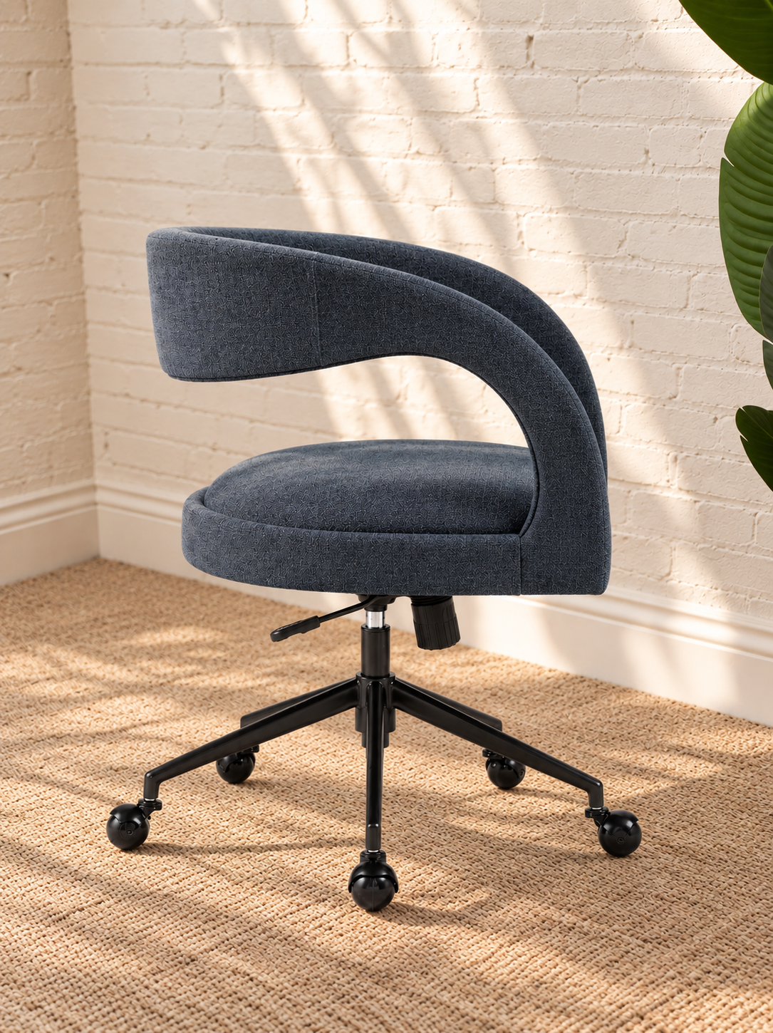 Lennox Swivel Office Chair in Navy