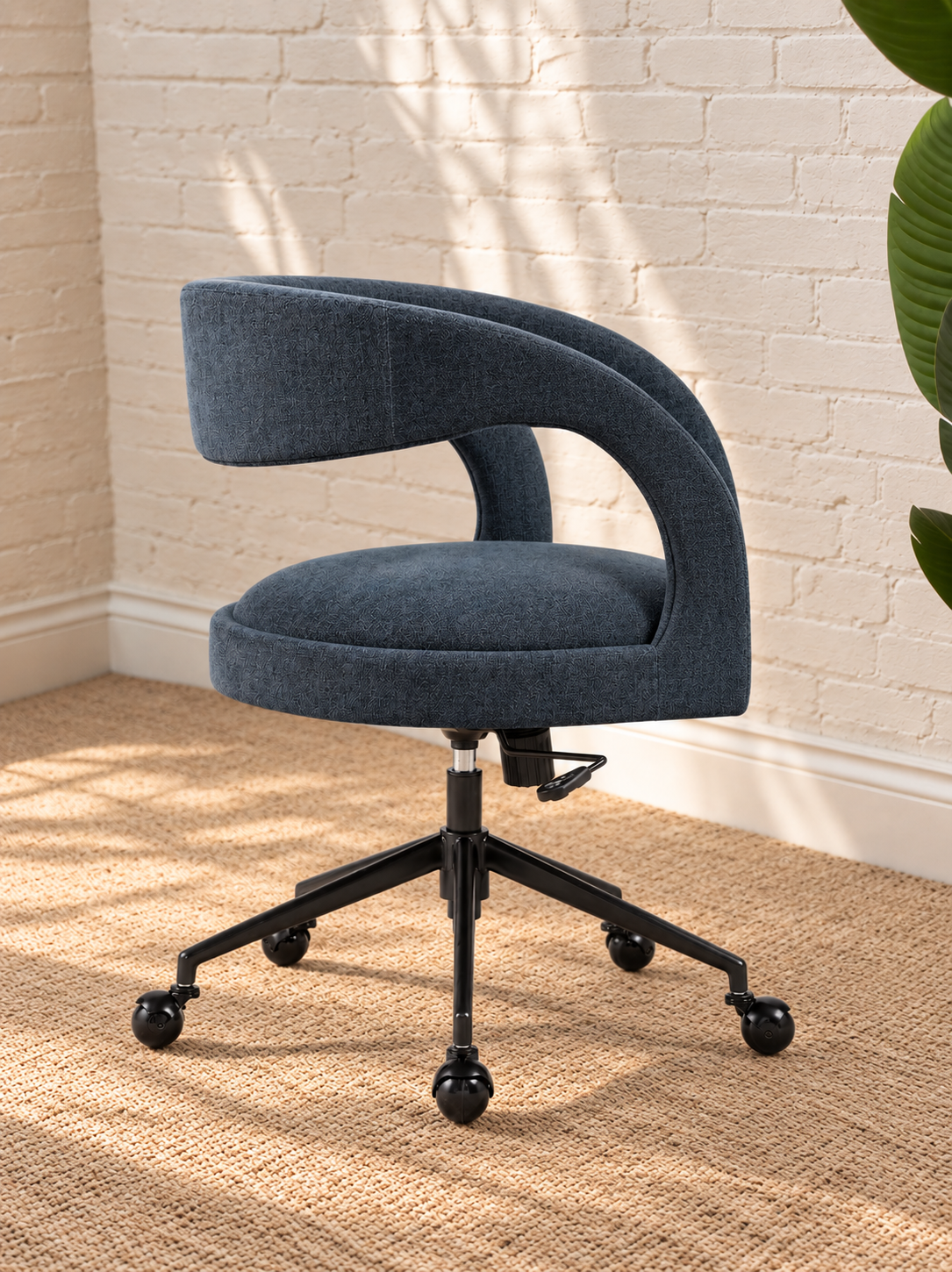 Lennox Swivel Office Chair in Navy