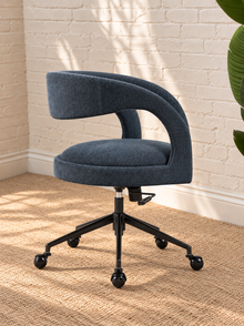 Lennox Swivel Office Chair in Navy
