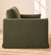 Liana Linen Fabric Sofa in Olive
