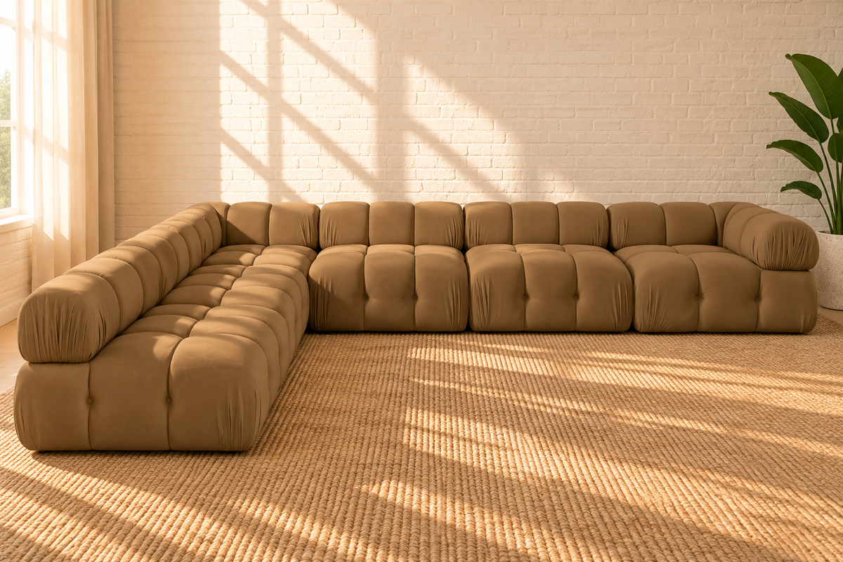Louisa 6-Piece Sectional Sofa in Camel Brown