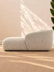 Lucia Upholstered Chaise Lounge in Oyster Beige