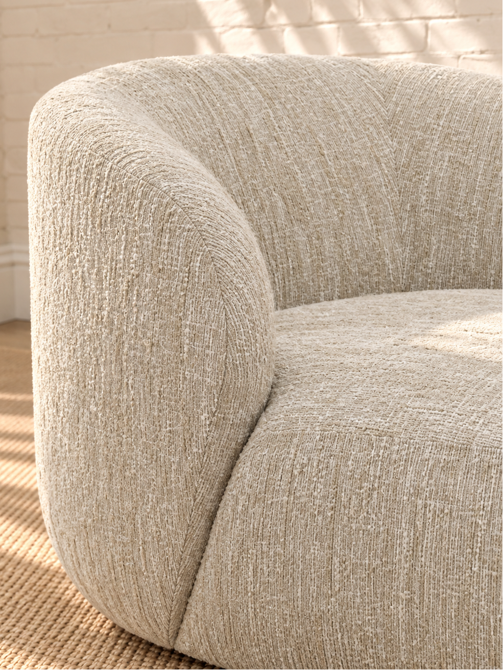 Lucia Upholstered Chaise Lounge in Oyster Beige