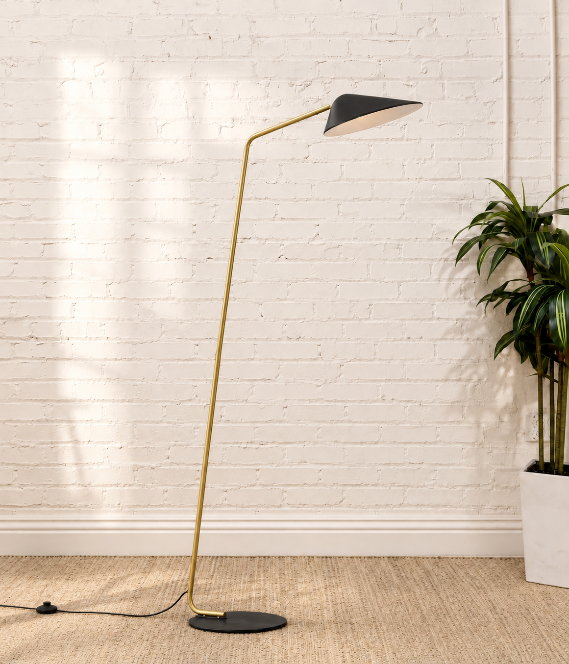 Lyra Angled Floor Lamp in Charcoal