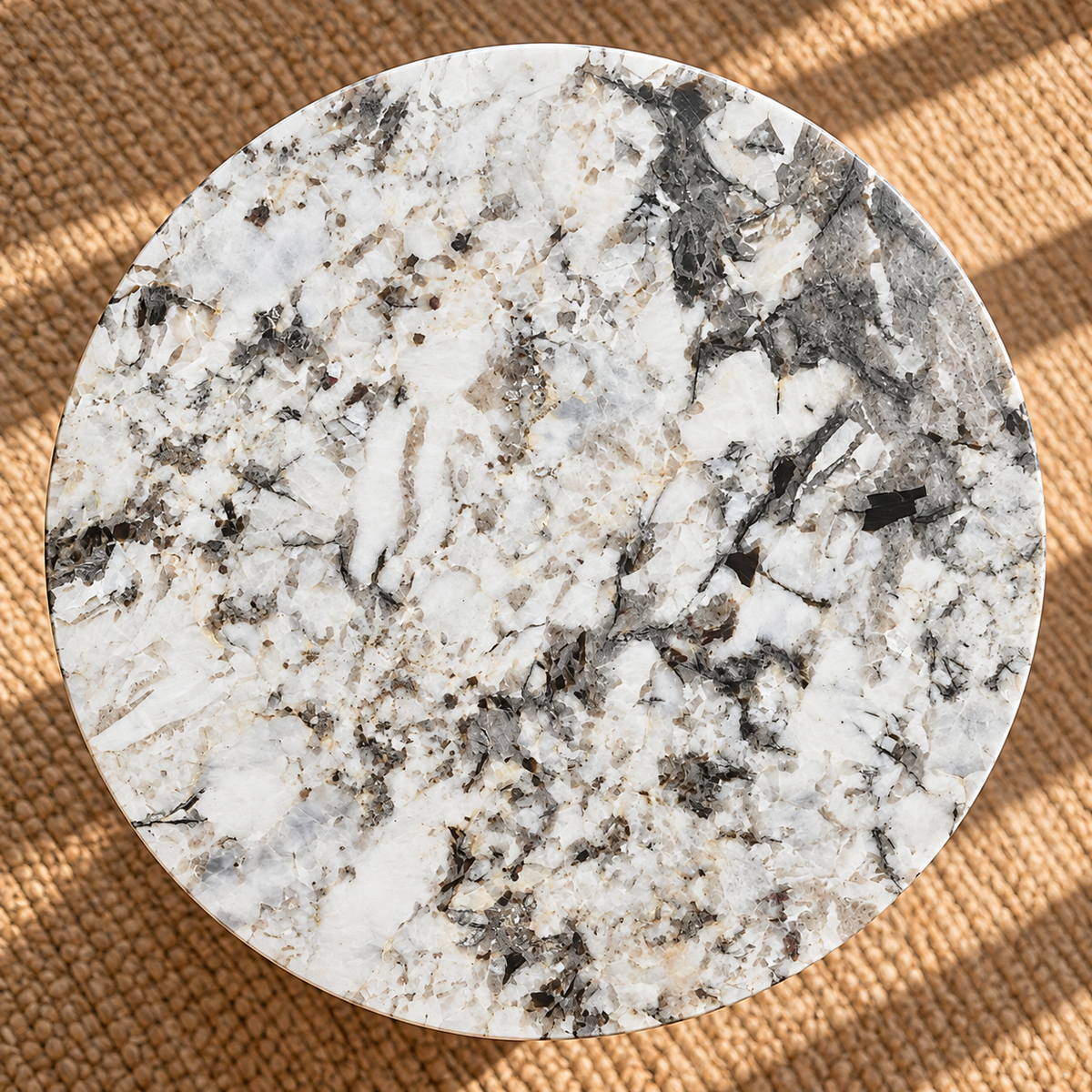 Maison Marble Side Table in Arctic Noir