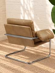 Mara Leather Lounge Chair in Tan