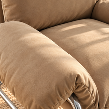 Mara Velvet Lounge Chair in Camel