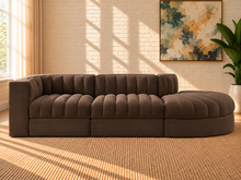Maricon 3-Piece Velvet Sectional Sofa in Espresso