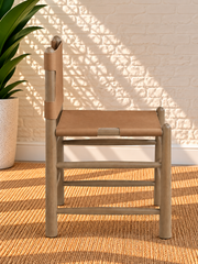 Meryll Natural Brown Dining Chair in Vintage Saddle Leather