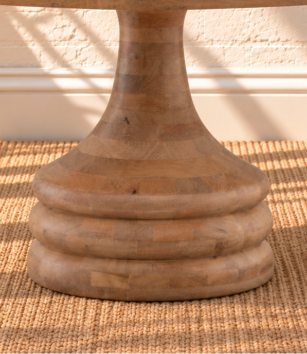 Micah Pedestal Round Dining Table in Natural
