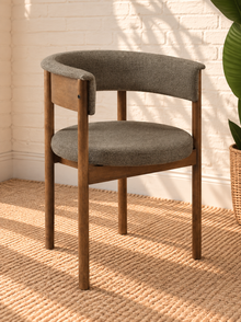 Mila Curved Back Dining Chair in Mocha