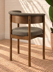 Mila Curved Back Dining Chair in Mocha