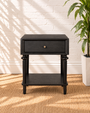 Mina Drawer Nightstand in Natural Black