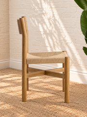 Amelie Woven Oak Dining Chair in Natural