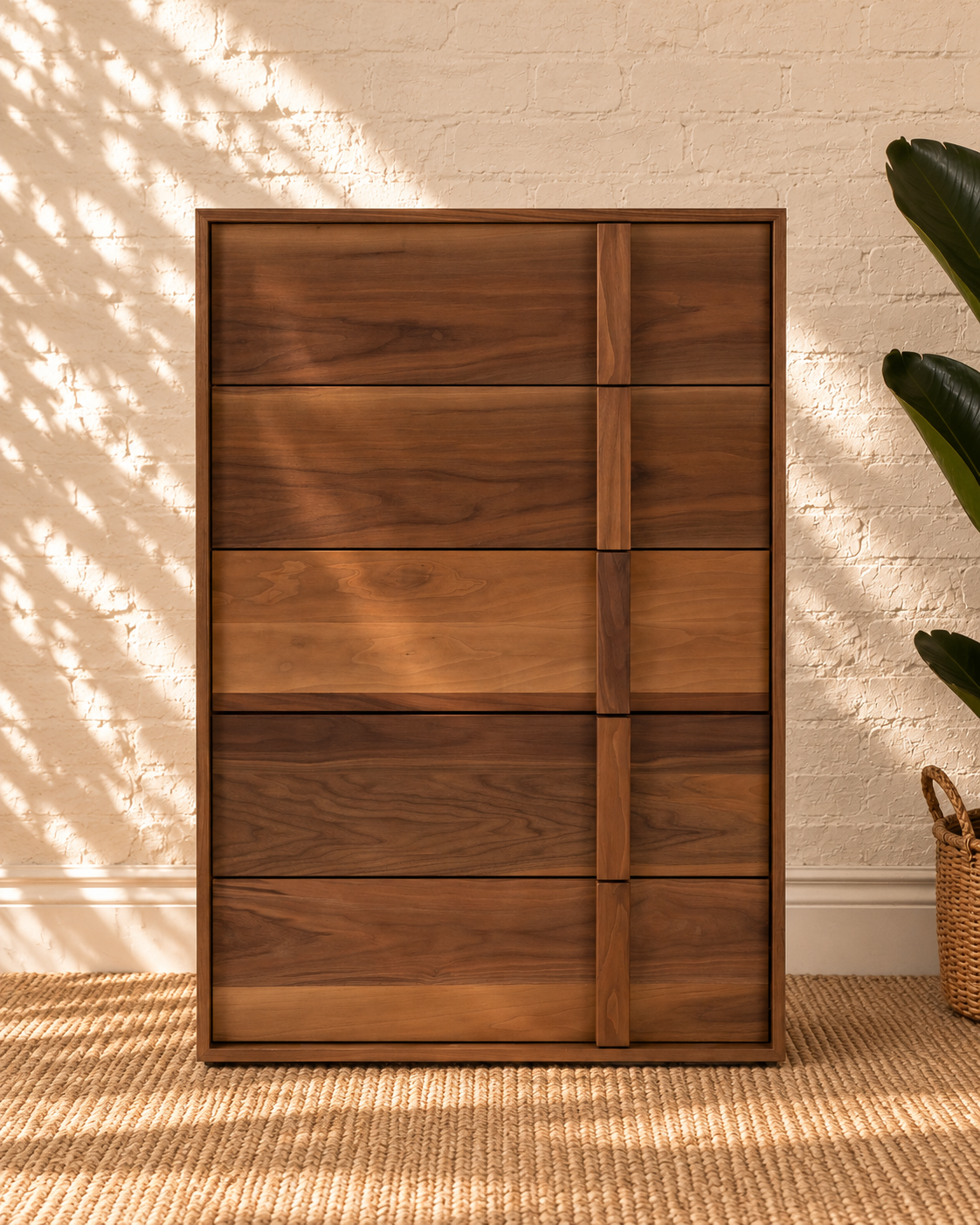 Nixon Five-Drawer Dresser in Warm Walnut