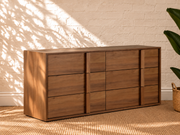 Nixon Six-Drawer Dresser in Warm Walnut
