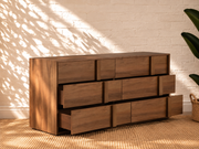Nixon Six-Drawer Dresser in Warm Walnut