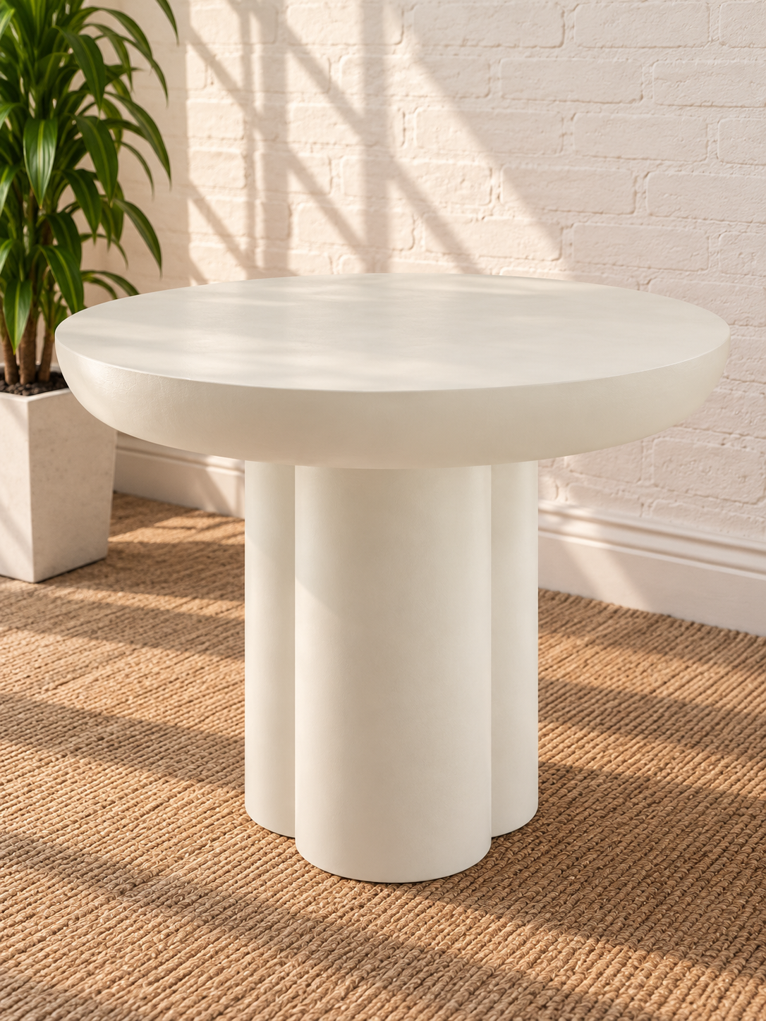 Odette Sculptural Dining Table in Ivory