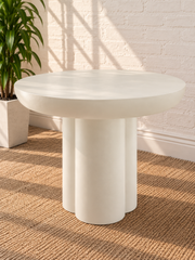 Odette Sculptural Dining Table in Ivory