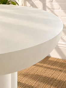 Odette Sculptural Dining Table in Ivory