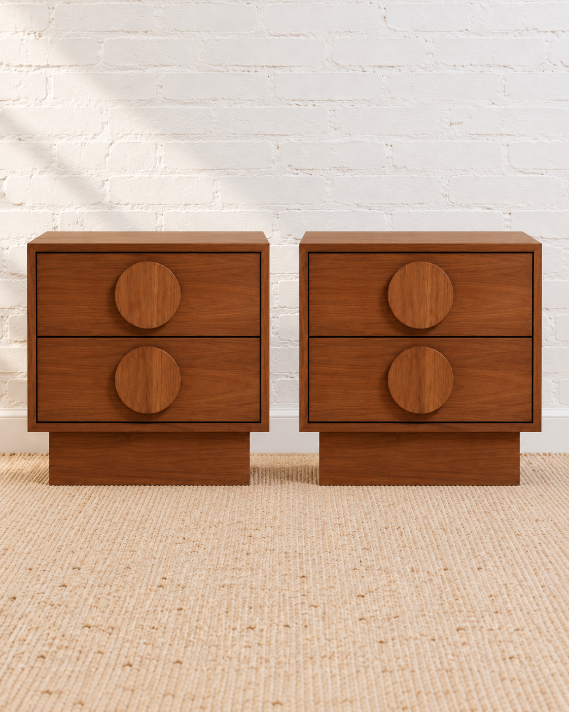 Pair of Moonlight Double Drawer Nightstands