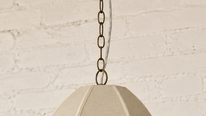 Penny Sculptural Cotton Rope Hanging Lamp in Sand