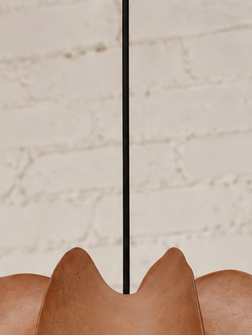 Piper Sculptural Resin Hanging Lamp in Terracotta