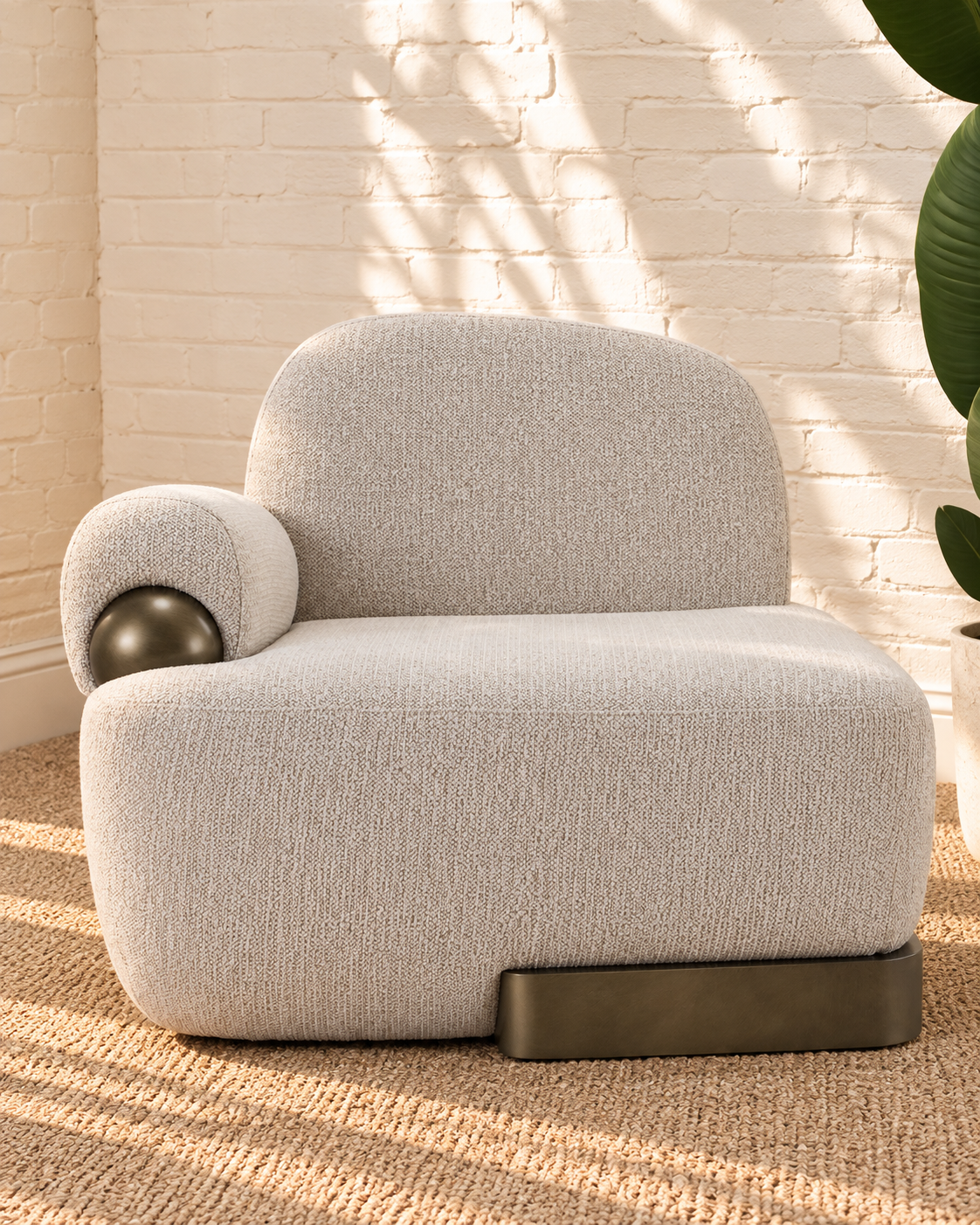 Quentin Accent Chair in Ivory Gray