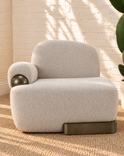 Quentin Accent Chair in Ivory Gray