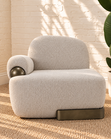 Quentin Accent Chair in Ivory Gray